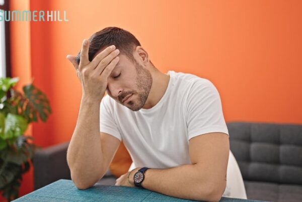 Man sitting in stress