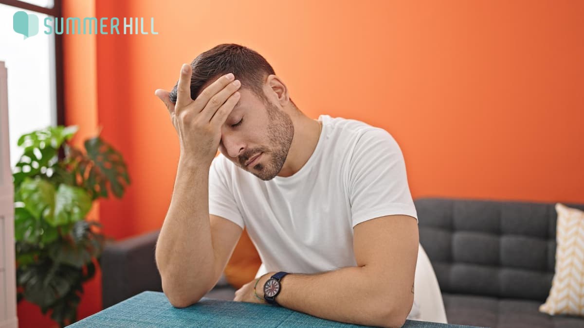 Man sitting in stress